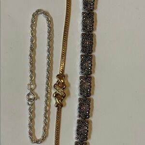 3-Gold and Silver Women's Bracelet Set